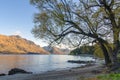 Beautiful sunset view in the Lake Wakatipu Queenstown Royalty Free Stock Photo