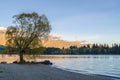 Beautiful sunset view in the Lake Wakatipu Queenstown Royalty Free Stock Photo