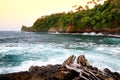 Beautiful sunset view of Onomea Bay on the Big Island of Hawaii