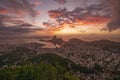 Mirante Dona Marta, Rio de Janeiro, sunrise from viewpoint Royalty Free Stock Photo