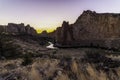 Beautiful sunset view of the Smith Rock State Park