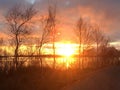 The beautiful sunset view from a walk in the North of Norway Royalty Free Stock Photo