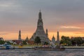 Beautiful sunset view of the Wat Arun, locally known as Wat Chaeng