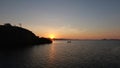 Beautiful sunset views of the afternoon on the coast of Labuan Bajo