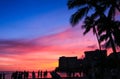 beautiful sunset on Waikiki Beach Royalty Free Stock Photo