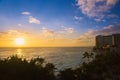 Beautiful Sunset at Waikiki Beach in Hawaii Royalty Free Stock Photo