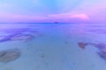 Beautiful sunset on white sand beach and Clear water to see the coral reef at Koh Lipe island in Satun,Thailand Royalty Free Stock Photo