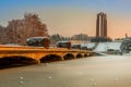 Beautiful sunset winter landscape from Romania