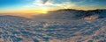 Beautiful sunset in winter mountain Royalty Free Stock Photo