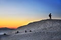 Beautiful sunset in winter, snow. Sniezka mount in the Giant Mountains, Poland Royalty Free Stock Photo