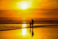 Beautiful sunsets of Playa el Cuco, El Salvador Royalty Free Stock Photo