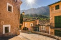 Beautiful sunshine in old village Fornalutx, Majorca Spain Royalty Free Stock Photo