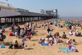 Weston-super-mare beach busy with holidaymakers on the May bank holiday weekend