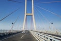 Beautiful Suramadu bridge with bridge pillar Royalty Free Stock Photo