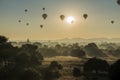 Beautiful surise view of landscape in bagan myanmar Royalty Free Stock Photo