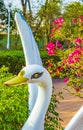 Beautiful swan figure in a park in Bangkok Thailand