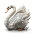 Beautiful Swan Full Body Illustration. Generative AI