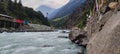 Beautiful swat valley Pakistan mountains with green trees and grass water stream,natural landscape Royalty Free Stock Photo