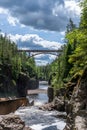 Beautiful Swedish canyon and river in sunlight