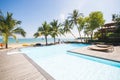 Beautiful swimming pool with ocean view Royalty Free Stock Photo