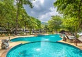 Beautiful swimming pool in public tropical resort , Koh Chang Royalty Free Stock Photo
