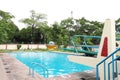 A beautiful swimming pool with spring boat