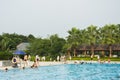 Beautiful swimming pool in tropical resort