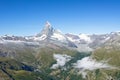 Beautiful Swiss Alps landscape with Matterhorn mountain view, summer mountains, Zermatt in Switzerland Royalty Free Stock Photo