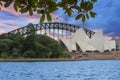 Beautiful Sydney Harbour NSW Australia with a magical colourful sky.