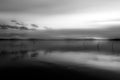 Beautiful and symmetric sunset over Trasimeno lake Umbria, Italy