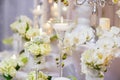 Beautiful table set for an event party or wedding reception Royalty Free Stock Photo