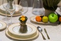Beautiful table set with flowers for a festive event, party or wedding reception Royalty Free Stock Photo