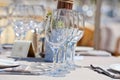 Beautiful table setting in a beach restaurant