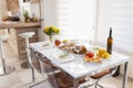 Table setting for Thanksgiving dinner Royalty Free Stock Photo