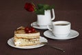 Beautiful table with sweets coffee cake Royalty Free Stock Photo