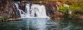 Tad Faed waterfall. Laos landscape. Panorama