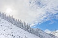 Beautiful taiga hills on Far East of Russia in early october. Taiga in winter. Beautiful nature. SFrosty weather