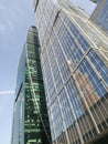 beautiful tall modern buildings in the Moscow City business district in Moscow