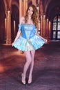 Beautiful, Tall, Slim, Busty Redhead Model dressed as Cinderella at the Ball !
