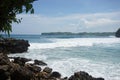 The beautiful of tambakrejo beach in Blitar, East Java, Indonesia Royalty Free Stock Photo