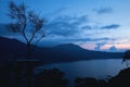 Tamblingan Lake in dusk after sunset. Blue hour time. Royalty Free Stock Photo