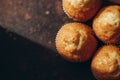 Beautiful tasty muffins on a dark background Royalty Free Stock Photo