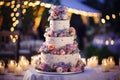 beautiful tasty wedding cake AI generated
