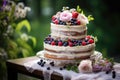 beautiful tasty wedding cake AI generated