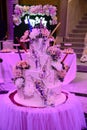 Beautiful and tasty wedding cake at wedding reception Royalty Free Stock Photo
