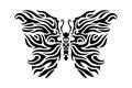 Tribal tattoo art with black stylized butterfly Royalty Free Stock Photo