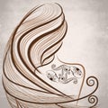 Beautiful Tattoo of floral decorated brown colour design. Royalty Free Stock Photo