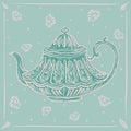 Beautiful Tea Coloured Lamp Drawing Handy Illustration Art White Background