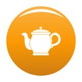 Beautiful teapot icon vector orange