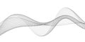 Technology abstract lines on white background. Undulate Grey Wave Swirl, frequency sound wave, twisted curve lines